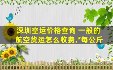 深圳空运价格查询 一般的航空货运怎么收费,多少钱每公斤